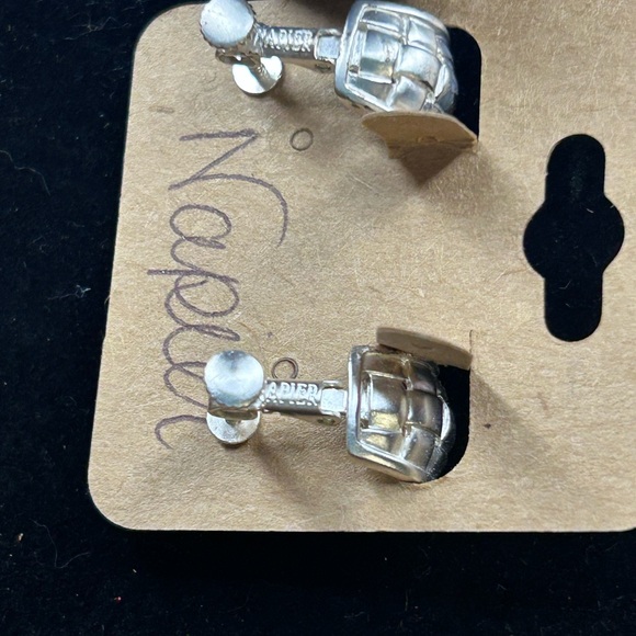 Silver Textured Earrings - Picture 2 of 2